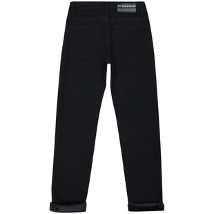 黑色加绒加厚牛仔裤男高端弹力修身小脚休闲黑色厚绒长裤冬季保暖