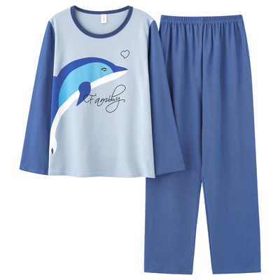 睡衣男款纯棉长袖春秋款秋冬季大码青少年学生大童男士家居服套装