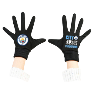 2023曼城队五冠王夺冠军纪念可触屏手套男女骑行车分指保暖