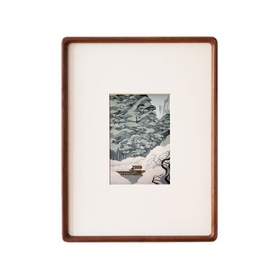 日式挂画小清新原木风客厅沙发卧室餐厅浮世绘荷花荷叶实木装饰画