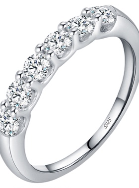 雅影莫桑钻S925纯银戒指女