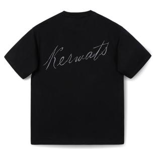 KERWATS可维斯品牌大码男女情侣刺绣夏季胖子潮牌落肩短袖t恤定制