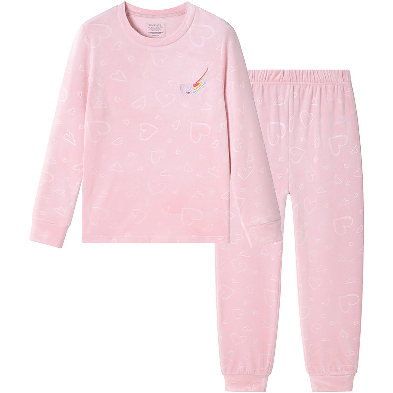 舒雅男女童睡衣家居服套装