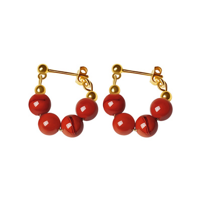 宫里上新天然南红玛瑙耳环