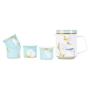 高淳陶瓷鹊登高枝中式轻奢风骨瓷茶具套装家用瓷器茶壶杯送礼茶具