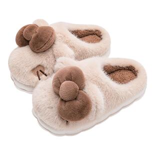 利达妮可爱棉拖鞋女款冬2026新款少女家居室内保暖毛毛绒拖鞋秋冬