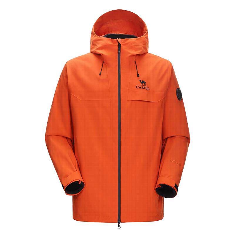 [雨神2.0]骆驼冲锋衣女款三合一两件套防风防水外套男户外登山服