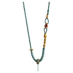 高端翡翠吊坠挂绳女款玉石玉佩平安扣脖子挂绳手工编织黄金项链绳