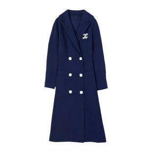 主持人职业西装连衣裙女气质高端长袖中长款销售部教师前台工作服