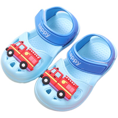 轻便简约风纯色魔术贴儿童凉鞋