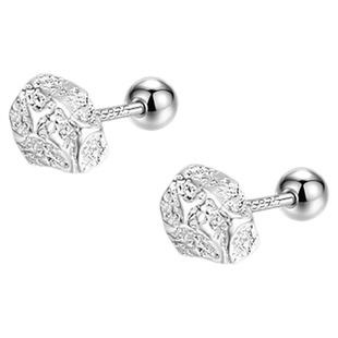 925纯银碎银耳钉女螺丝ins风甜美养耳洞耳环高级感睡觉免摘耳饰品