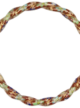 掐丝珐琅彩配饰配件工艺品外贸老货库存正宗北京景泰蓝手镯子细女