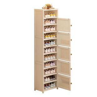 儿童鞋架家用室内好看多层奶油风鞋柜不占空间防尘带门鞋子收纳架