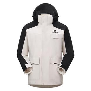 骆驼风暴冲锋衣女三合一工装款户外暴雨防水外套粉色冬季登山服男