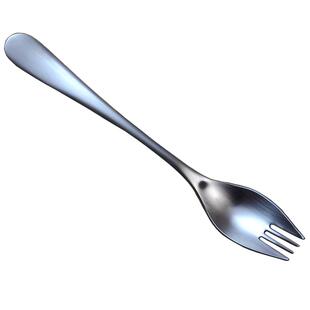 出口日本食品级304不锈钢叉勺一体饭勺水果甜品冰激凌蛋糕沙拉叉