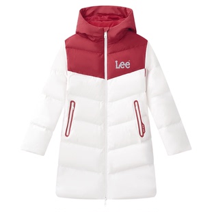 Lee kids儿童羽绒服冬季加厚中款印花防泼水加厚保暖百搭连帽外套