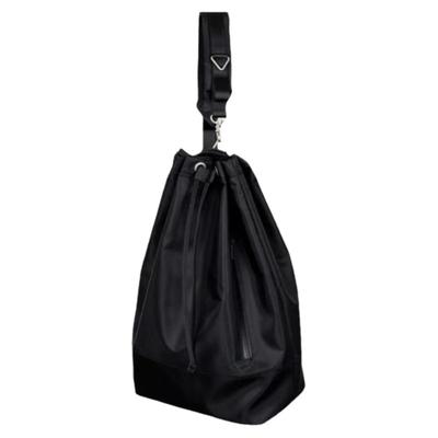 韩版ins抽带束口水桶包太空灰尼龙轻巧休闲运动户外双肩背包情侣