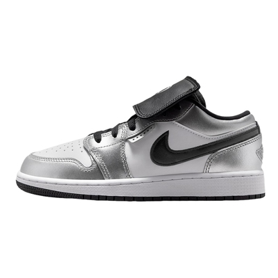 耐克童鞋Air Jordan 1黑白银AJ1魔术贴低帮复古篮球鞋IR2310-100