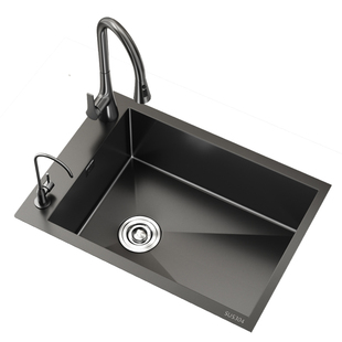 东鹏纳米304不锈钢厨房手工家用小水槽单槽洗大菜盆左侧排水71x38