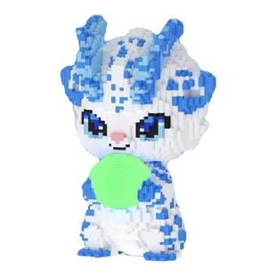 2024龙年吉祥物夜光小龙人积木益智拼装拼图玩具男女孩生日礼物