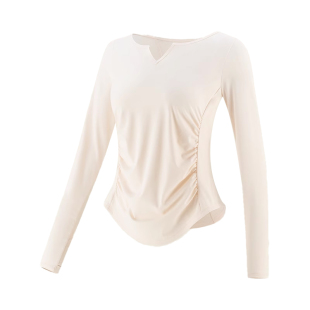 大码瑜伽服女长袖运动上衣2025新款V领修身速干衣胖mm健身服套装