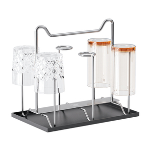 家图腾不锈钢水杯置物架桌面杯子收纳架茶杯倒挂沥水架放杯的架子