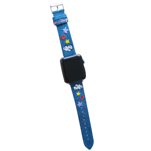 牛仔刺绣Y2K适用iwatch10表带苹果手表带applewatch帆布真皮se新9