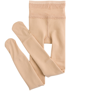 蕾丝高腰收腹光腿一体裤连裤袜冬加厚加绒保暖肉色打底裤女1200D
