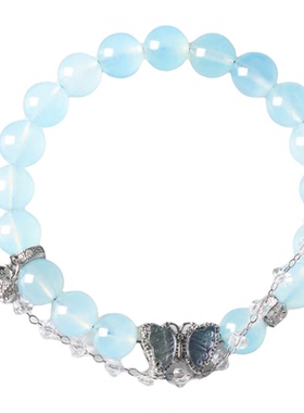 海蓝宝手串饰品蝴蝶手链