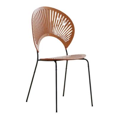 贝壳椅家用实木中古餐椅太阳椅现代简约设计师复古椅子创意靠背椅