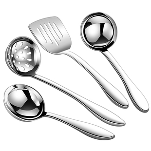 316不锈钢小锅铲家用加厚小号炒菜铲子小煎铲火锅小汤勺漏勺套装