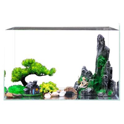 鱼缸全套造景中国风布景