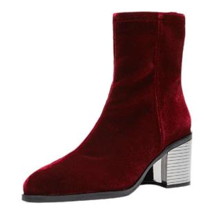 Luxury Rebel 秋冬粗跟短靴欧美风简约百搭洋气马丁靴LI420F11031