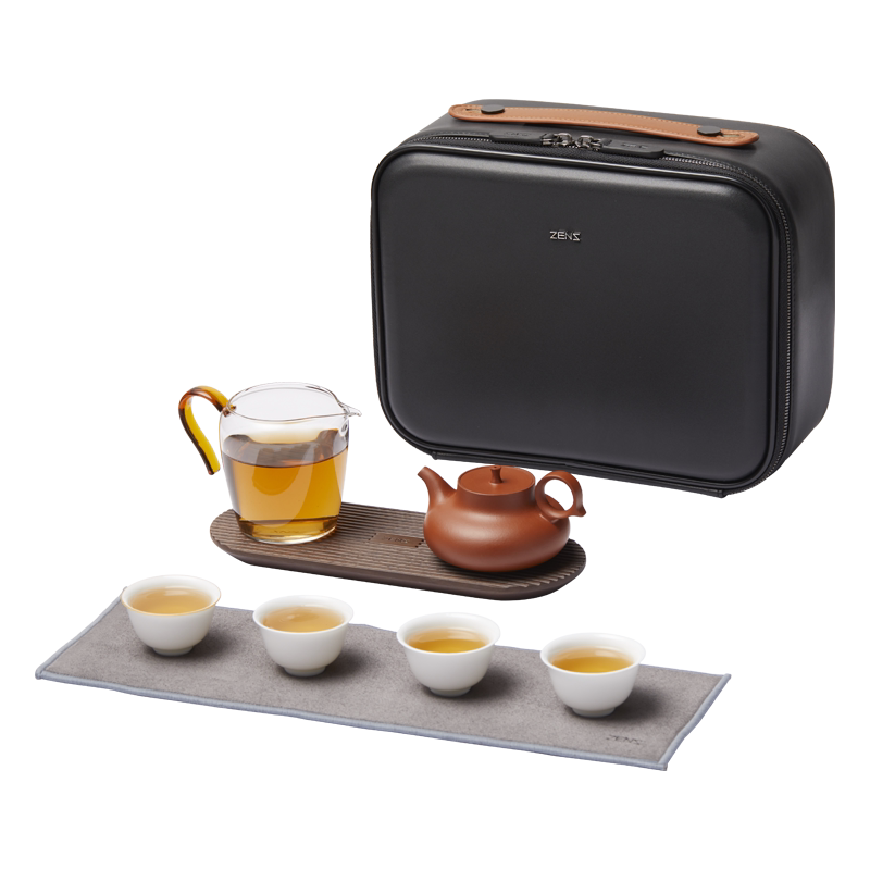 ZENS哲品朱泥紫砂茶壶茶杯便携