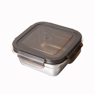 304不锈钢米饭分装盒减脂定量杂粮小饭盒可蒸可微波炉加热保鲜盒
