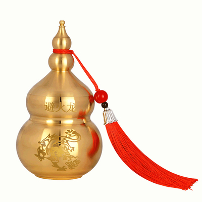 纯黄铜避火龙瓶子摆件
