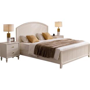 实木床1米8床双人床现代简约2025年新款奶油风床主卧轻法式婚床