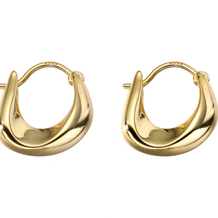 SUGAR 极简冷淡风金属耳饰ins小众设计高级感气质百搭素圈耳环女