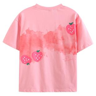 【清仓】女童t恤短袖夏季中大童长袖上衣儿童休闲洋气夏装体恤衫