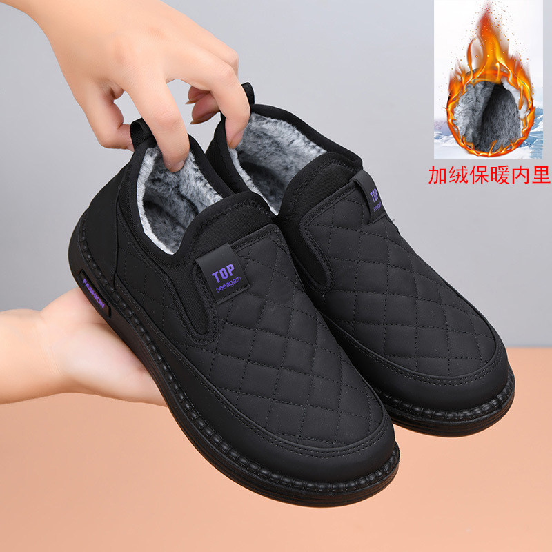 2025新款老北京棉鞋女冬季加绒加厚保暖一脚蹬防滑防水妈妈雪地靴,女鞋,棉鞋,淘宝优惠券,粉丝福利购,淘宝优惠卷