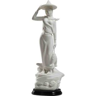 锵锵陶瓷 惠女风情 惠安女摆件 装饰酒柜送礼白瓷招财德化工艺品