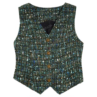 利达 NEW DADADA【抹茶拿铁】独特漂亮马夹女冬时尚休闲洋气时髦