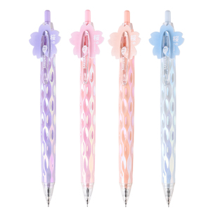 金万年ins风CS头中性笔学生0.5mm刷题笔按压式水笔黑笔渐变签字笔