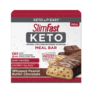 美国直邮 SlimFast Keto 能量棒 花生巧克力酱KETO生酮零食 5支装