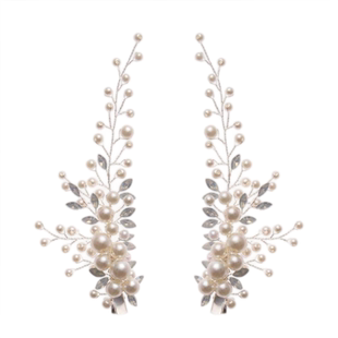 绝美侧边发夹新款珍珠水钻手工发饰儿童公主花童礼服盘发演出头饰