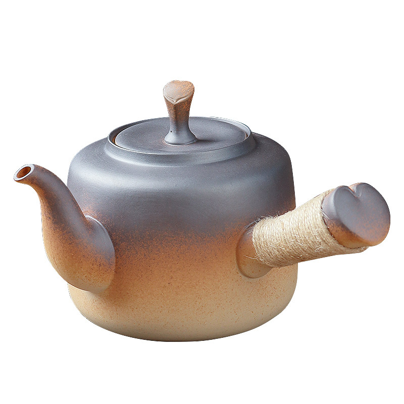 原矿土陶烧水壶围炉侧把煮茶壶