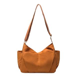 文艺超轻便斜挎包包2025多兜大容量防水尼布帆布包随性休闲慵懒风