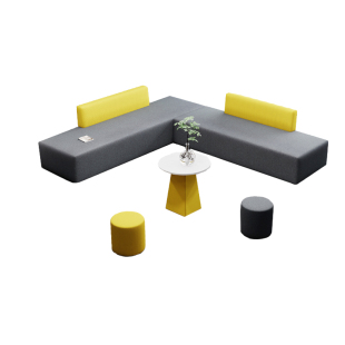 办公室接待休息区转角会客接待简约现代创意卡座休闲培训沙发组合