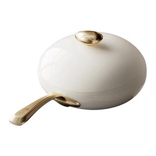 Velosan温仑山有钛无涂层炒锅不粘锅家用炒菜平底锅电磁燃气通用