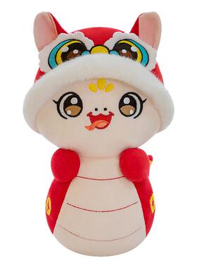 蛇年吉祥物2025年福运生肖毛绒玩具公司年会礼品定制采购玩偶公仔